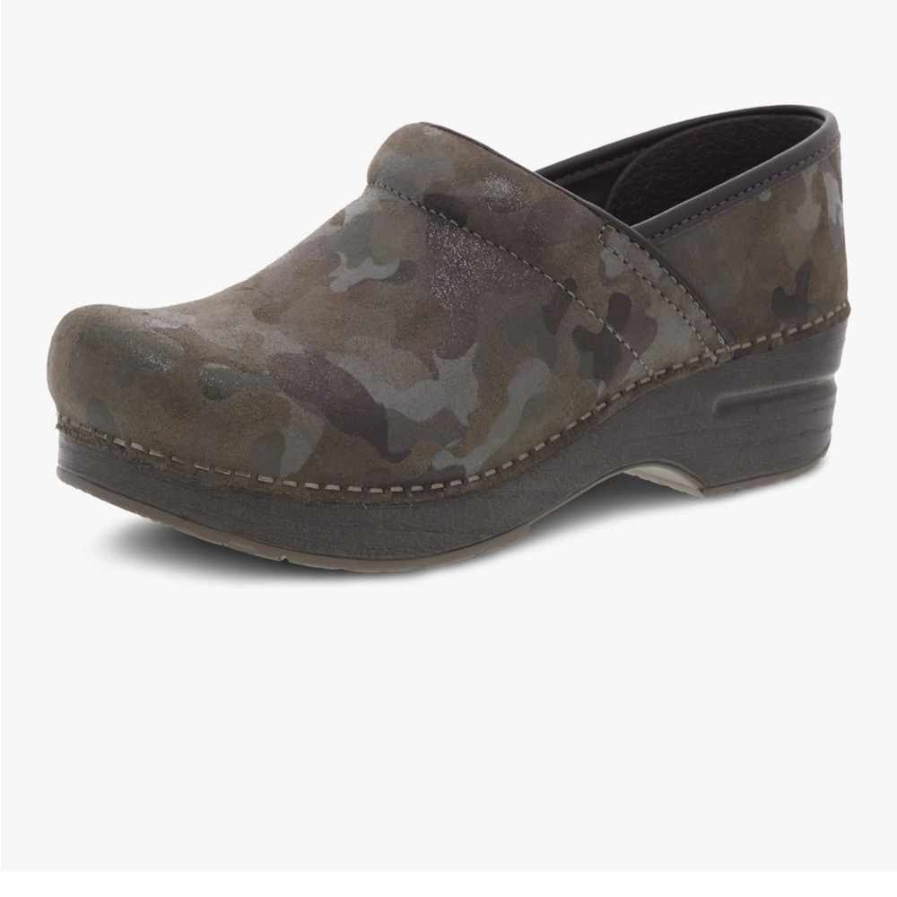 Dansko Professional Slip-On Clogs for Women,  Camo Suede, 7.5-8